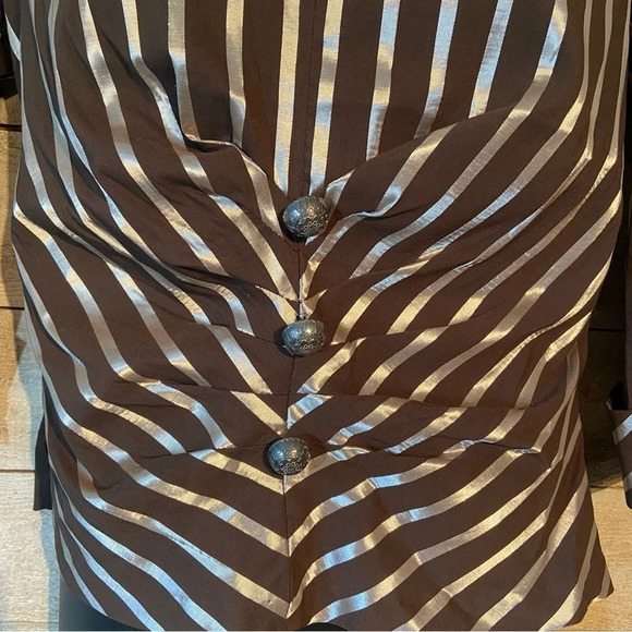 Joseph Ribkoff ‎ women’s brown striped fitted blouse - Picture 5 of 10